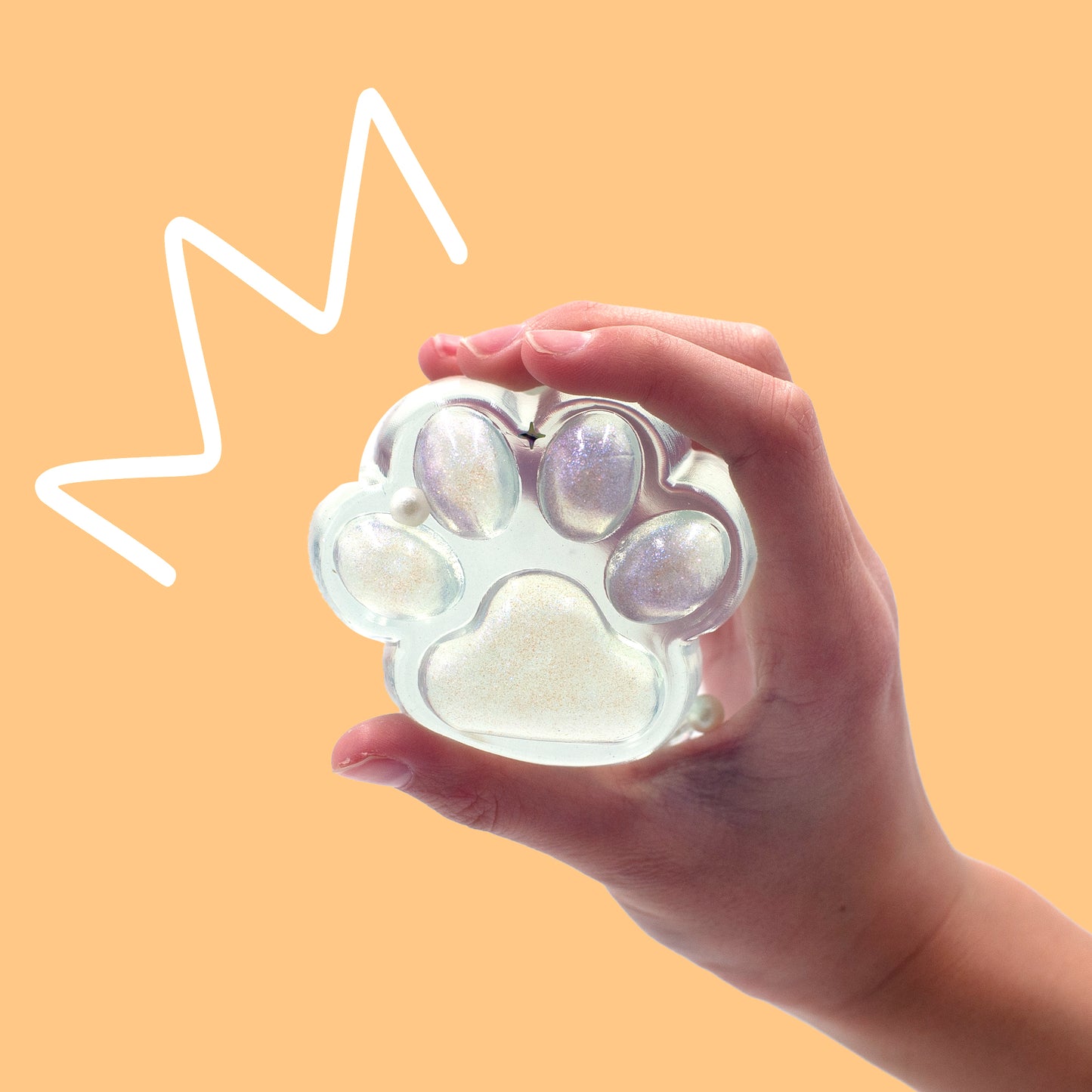 Taba Squishy - Clear Glitter Paw