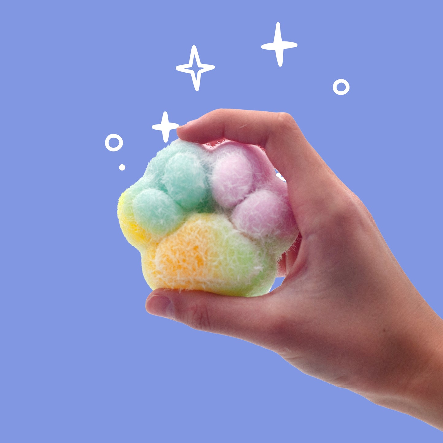 Taba Squishy - Flocked Rainbow Paw