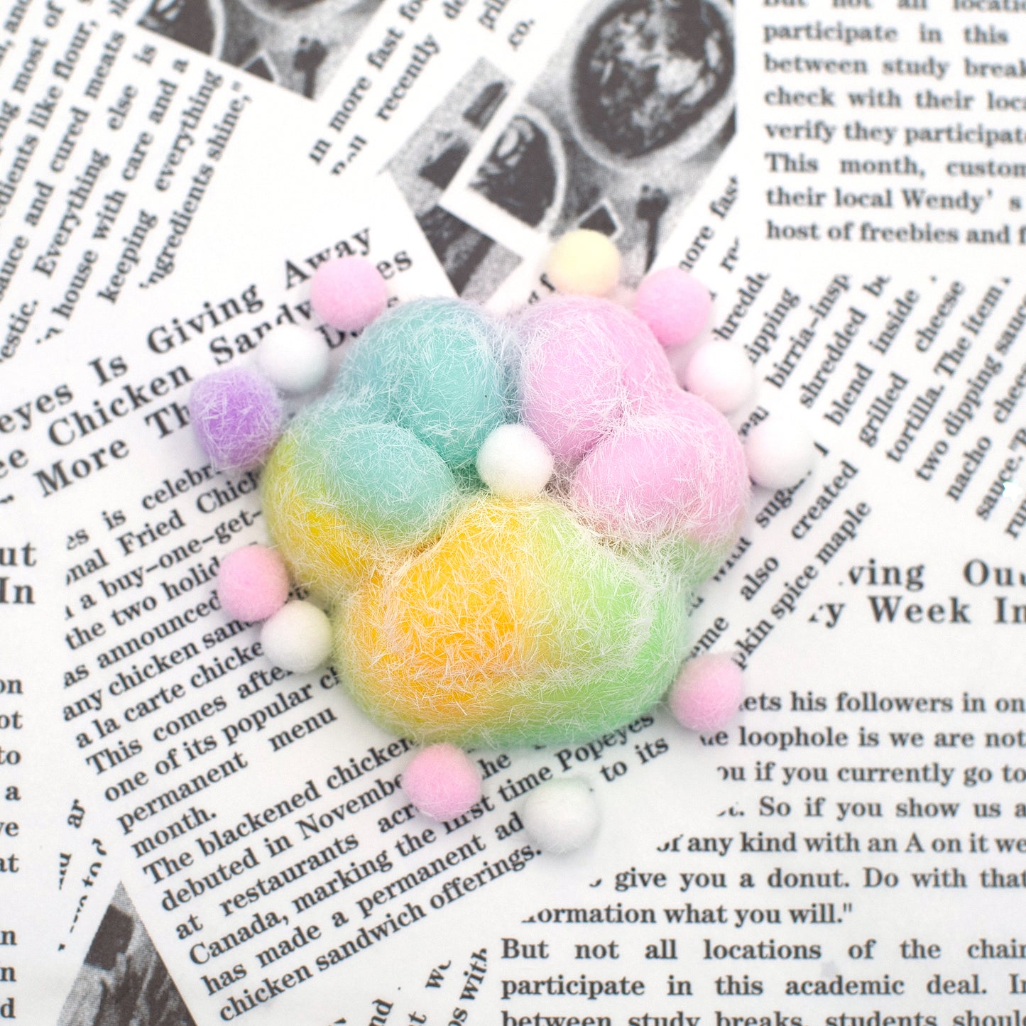 Taba Squishy - Flocked Rainbow Paw