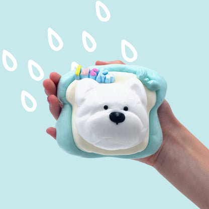 Taba Squishy - Bear Teal Toast | Mess-Free Sensory Toy for Kids | Sweet Sunday