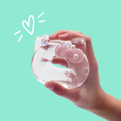 Taba Squishy - Clear Kitty Donut | Mess-Free Sensory Toy for Kids | Sweet Sunday