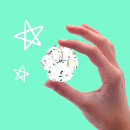 Taba Squishy - Clear Glitter Paw (5 mini) | Mess-Free Sensory Toy for Kids | Sweet Sunday