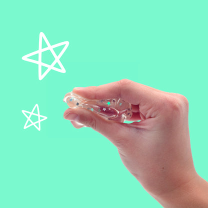 Taba Squishy - Clear Glitter Paw (5 mini) | Mess-Free Sensory Toy for Kids | Sweet Sunday