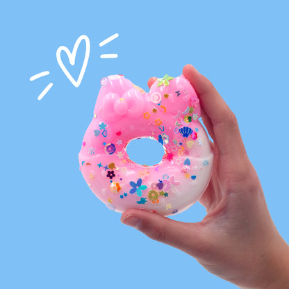 Taba Squishy - Pink Kitty Charm Donut