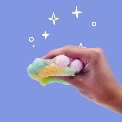 Taba Squishy - Flocked Rainbow Paw | Mess-Free Sensory Toy for Kids | Sweet Sunday